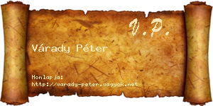 Várady Péter névjegykártya