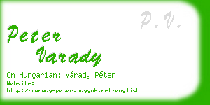 peter varady business card